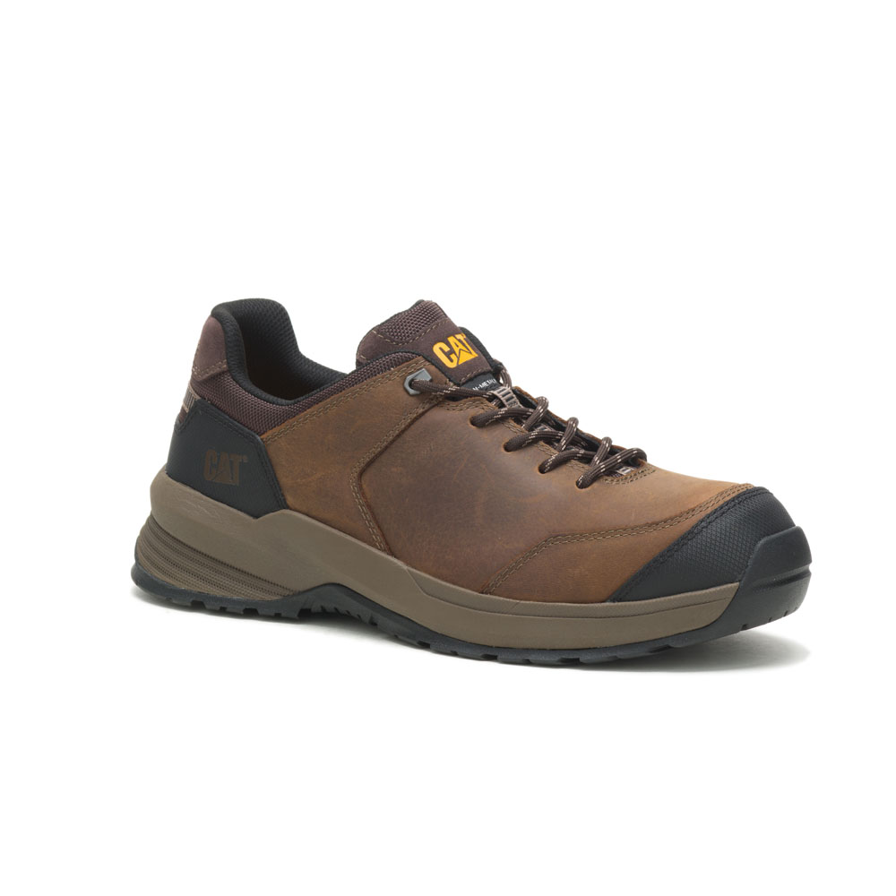 Caterpillar Shoes Pakistan Sale - Caterpillar Streamline 2.0 Leather Ct / Astm/Comp Toe Mens Safety Shoes Brown (768294-ZGR)